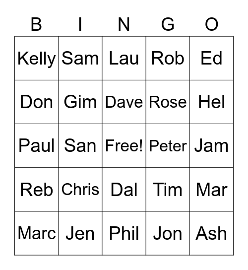Poks Bingo Card