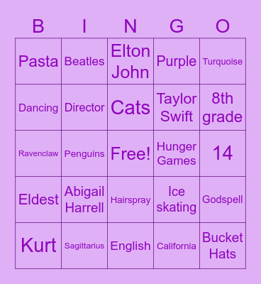 Abigail’s Birthday Bingo! Bingo Card
