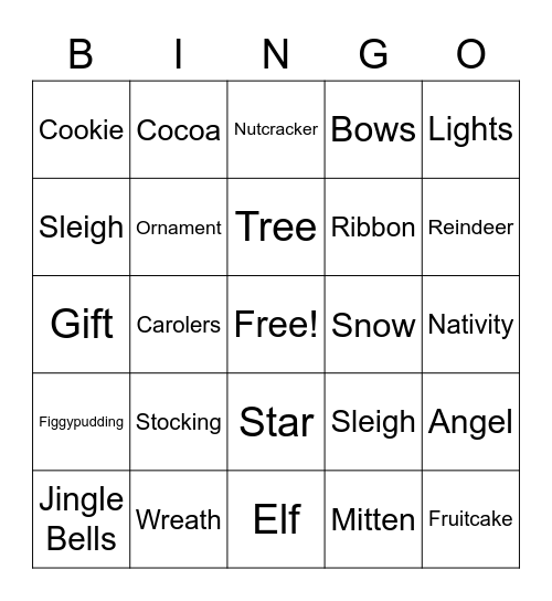 Christmas Bingo Card