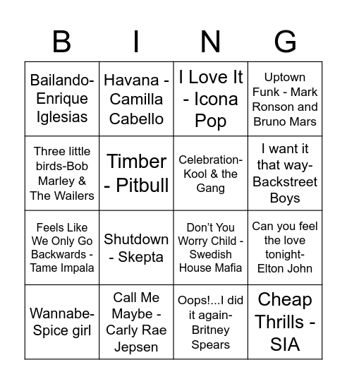 2010's Bingo! Bingo Card