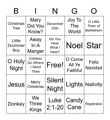 Christmas Bingo Card