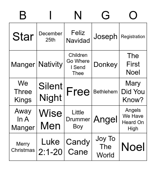 Christmas Bingo Card