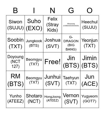 yorny Bingo Card