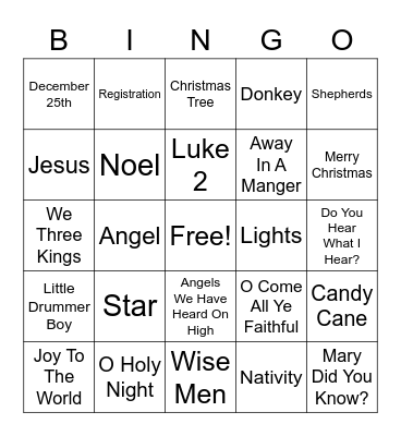 Christmas Bingo Card