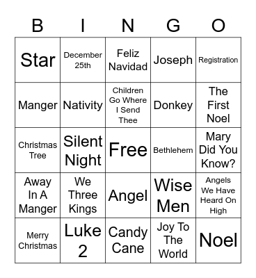 Christmas Bingo Card