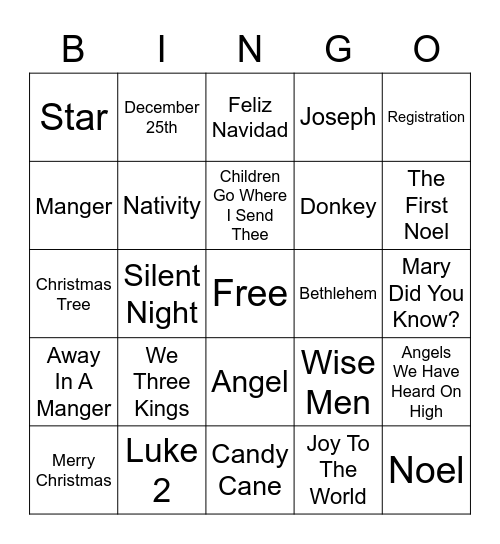 Christmas Bingo Card