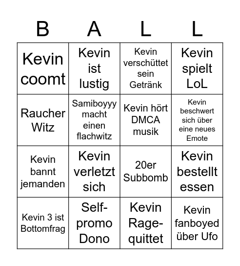 Papaplatte Stream Bingo Card