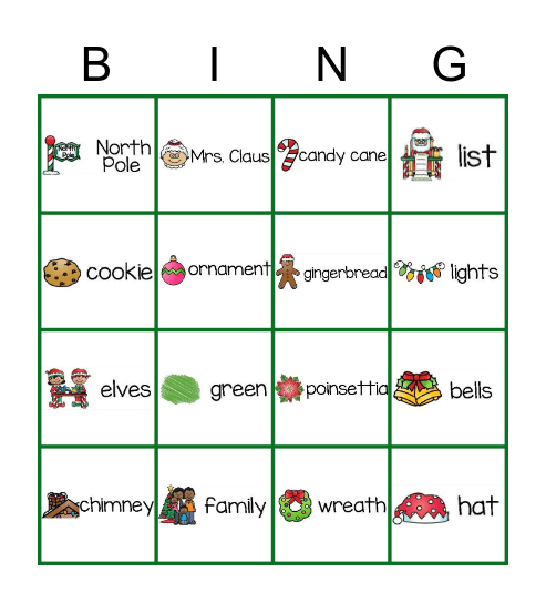 CHRISTMAS Bingo Card