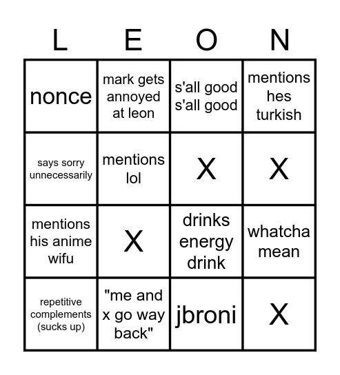 leon bingo Card