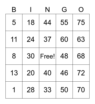 PCBINGO_349409 Bingo Card