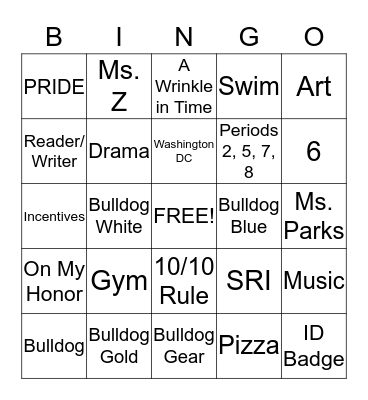 Westinghouse 6-12 Bingo Card