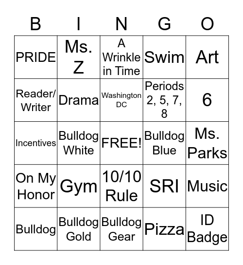Westinghouse 6-12 Bingo Card