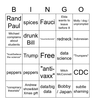 Xmas Bingo Card