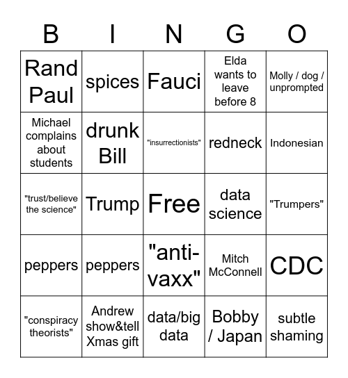 Xmas Bingo Card