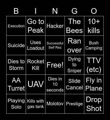 Pacific Warzone Bingo Card