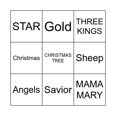 BIBLE BINGO Card