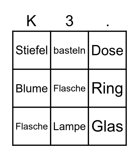 Kapitel 3 Bingo Card