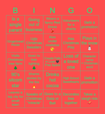 Hallmark Christmas Movies Bingo Card