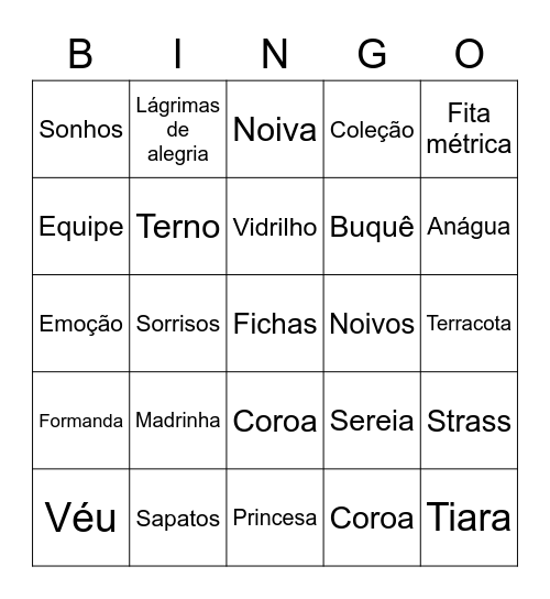 Bianka noivas 👰 Bingo Card
