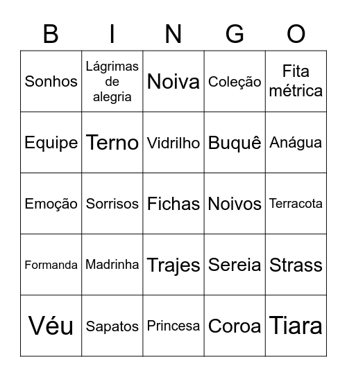 Bianka noivas 👰 Bingo Card