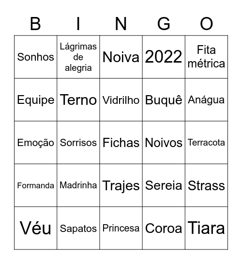 Bianka noivas 👰 Bingo Card