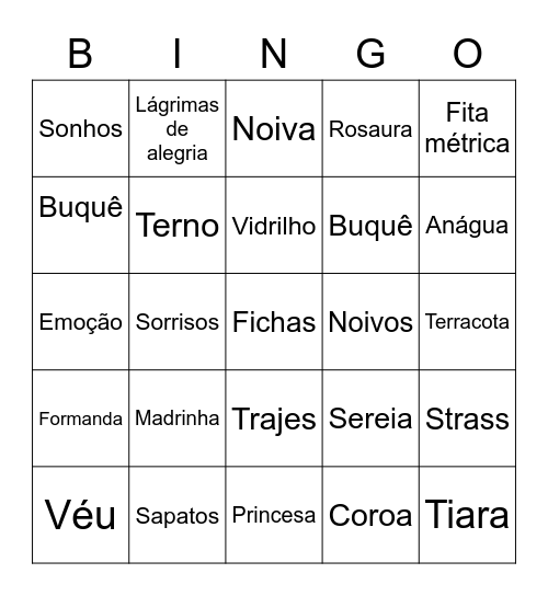 Bianka noivas 👰 Bingo Card