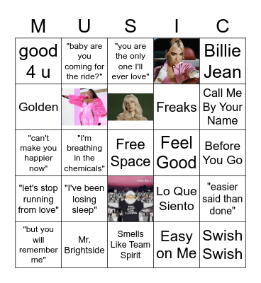 Musical Bingo #3 Bingo Card