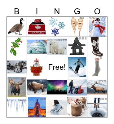 CANADIAN WINTER WONDERLAND Bingo Card