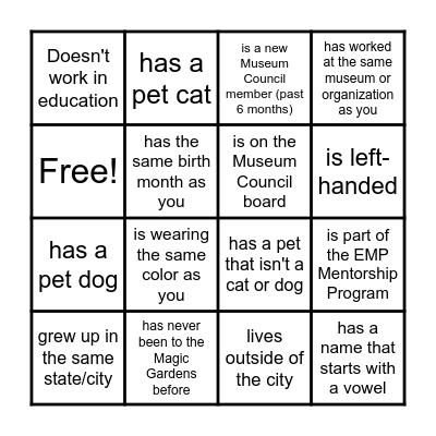 Find someone who... Bingo Card