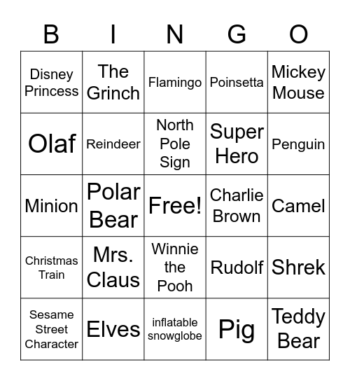 Christmas Bingo Card