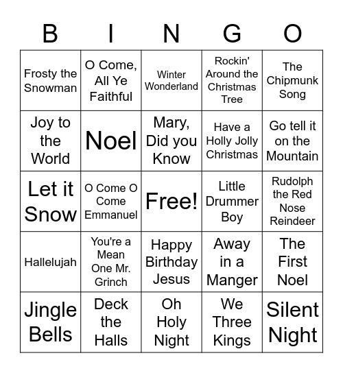 Christmas Bingo Card