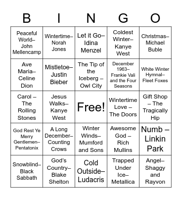 Winter Bingo Card