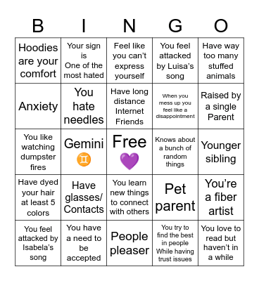 Therapist Group Bingo Card