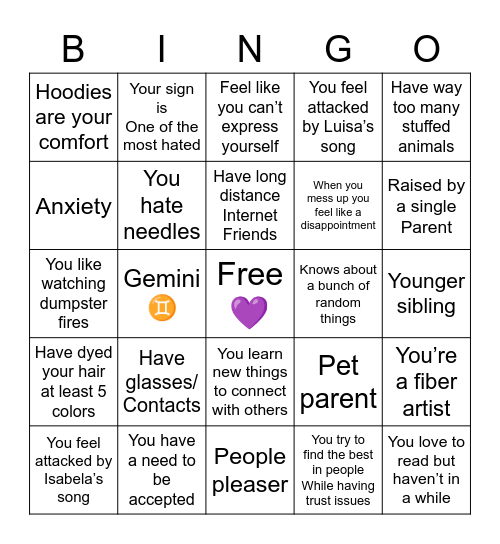 Therapist Group Bingo Card