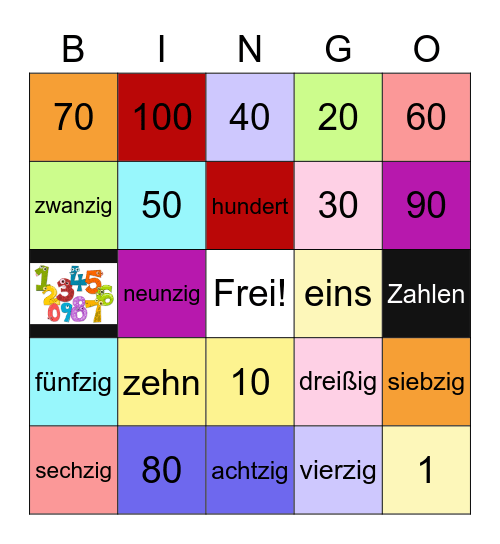 Zehnerzahlen Bingo Card