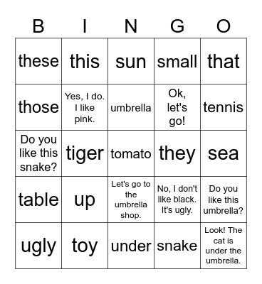 Starter B UUU Bingo Card