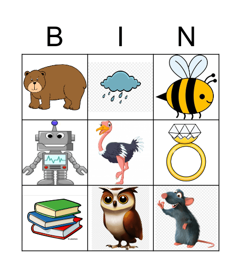 H, B, R, O Bingo Card