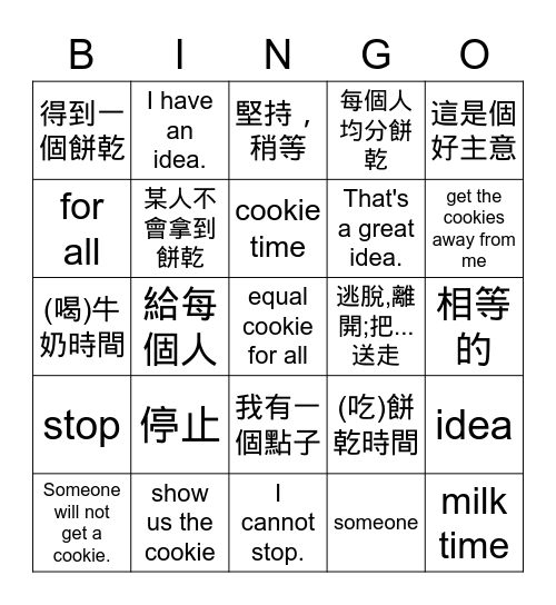 The cookie fiasco Bingo Card
