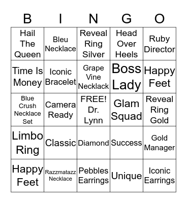 TRACI LYNN FASHION JEWELRY Bingo Card