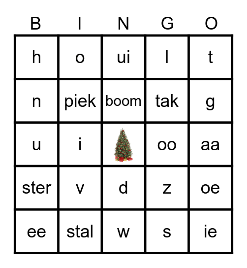 Kerstmis Bingo Card