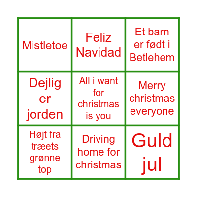Julemusik bingo banko Bingo Card