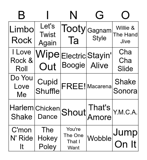 Bingo Jams Bingo Card