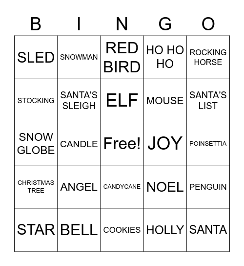 CHRISTMAS BINGO Card