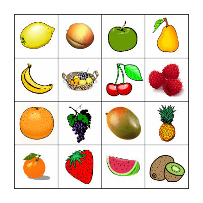 Het fruit Bingo Card