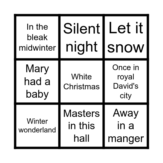 Christmas music 1 Bingo Card