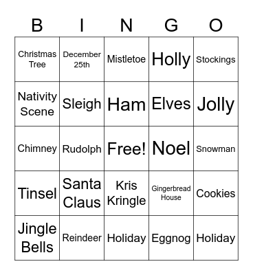 Christmas BINGO Card