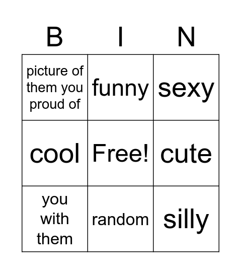 pictures of bestie Bingo Card