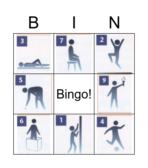 English+2 Actions and movement Bingo Card