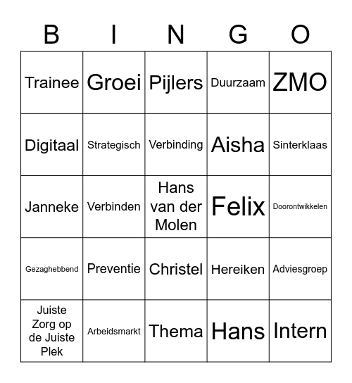 Test Bingo Card