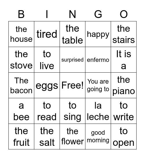 L 43 Review - 2 Bingo Card